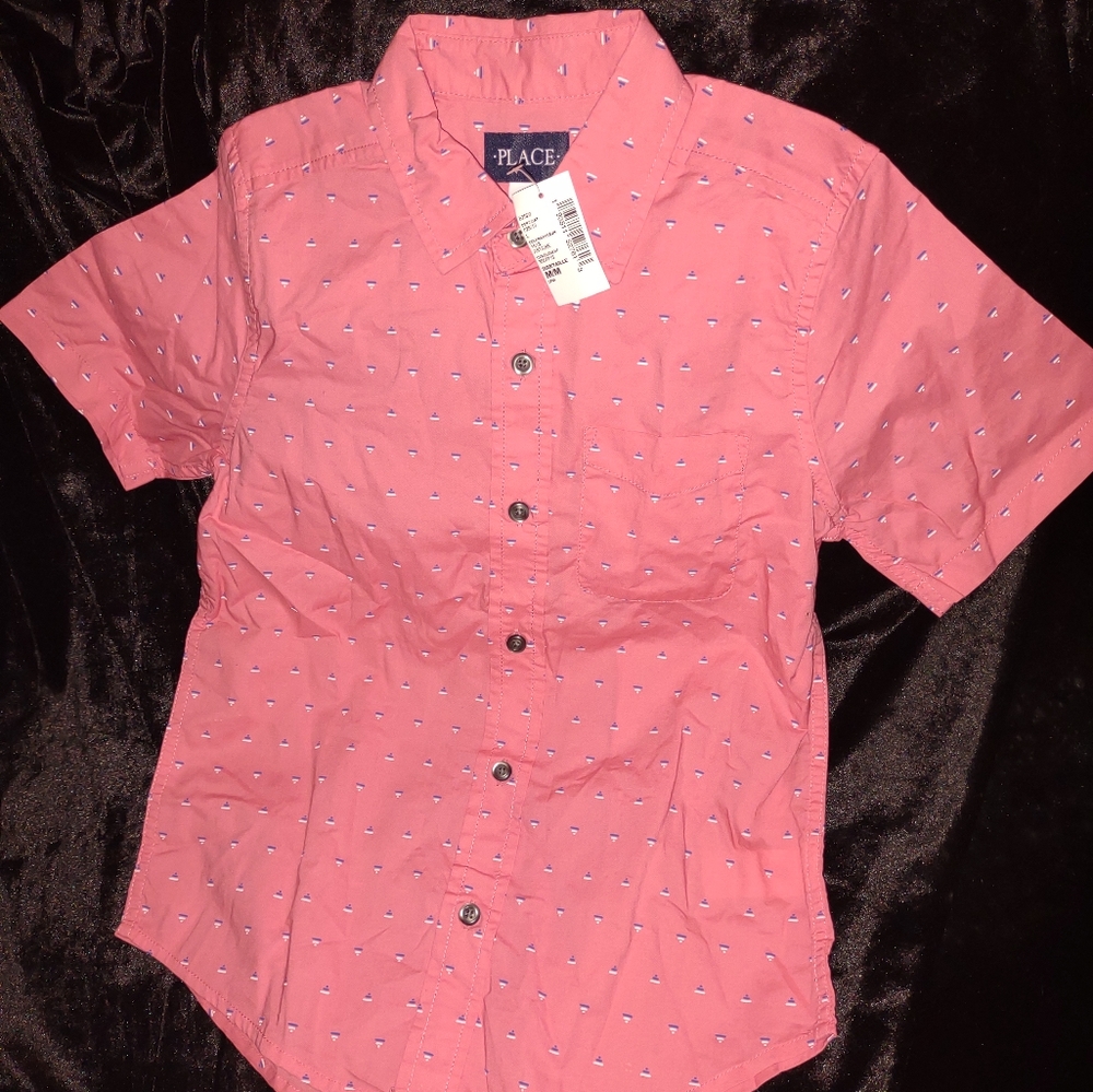 Size 7/8 Boys The Children's Place Button Down Short Sleeve Shirt